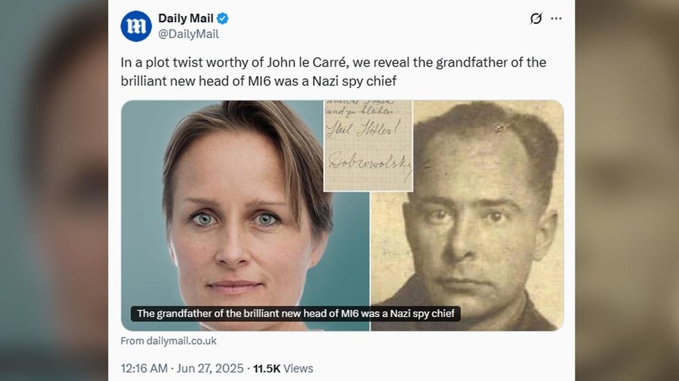 Incoming MI6 boss’ grandfather was Ukrainian Nazi ‘Butcher’ – UK media