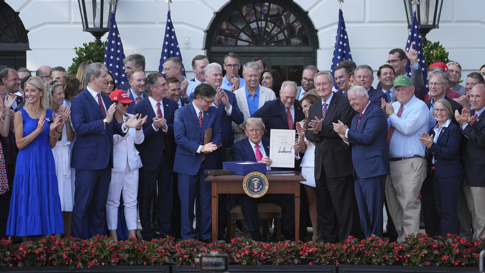 Trump signs Big Beautiful Bill after B-2 bomber flyover (VIDEOS)