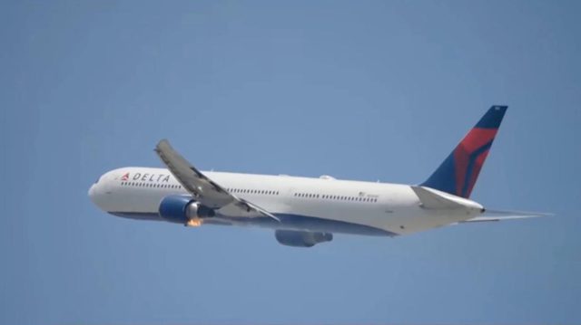 Boeing engine catches fire during takeoff (VIDEO)