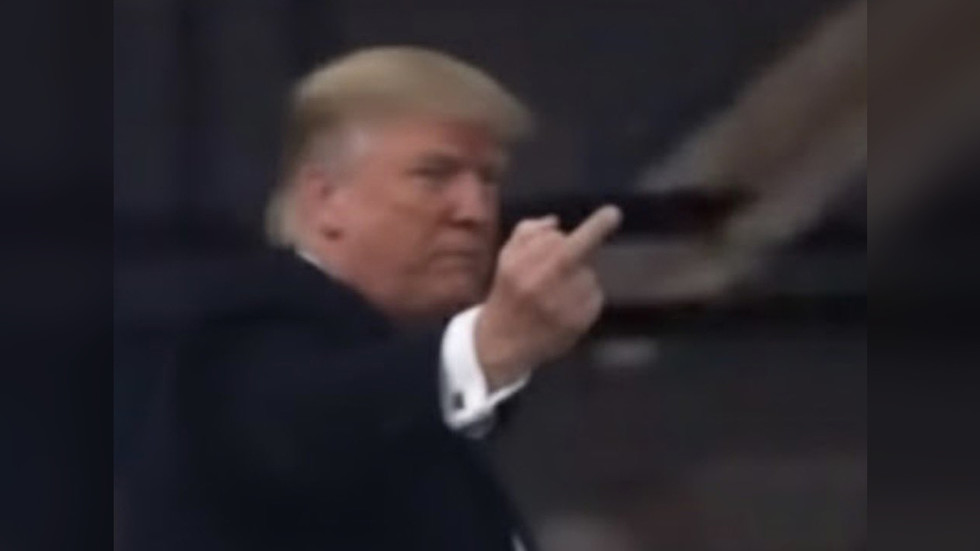 Trump flips off worker who called him ‘pedophile protector’