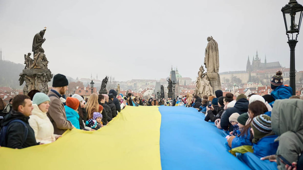 ‘Provocation’: Czech MP condemns giant Ukrainian flag in Prague