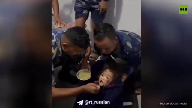 WATCH six-year-old girl rescued after being trapped under rubble in Nepal floods