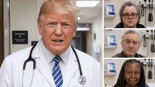 Watch: Trump Trolls Hollywood Celebrities with AI Video of Himself as a Doctor Curing Their ‘Trump Derangement Syndrome’