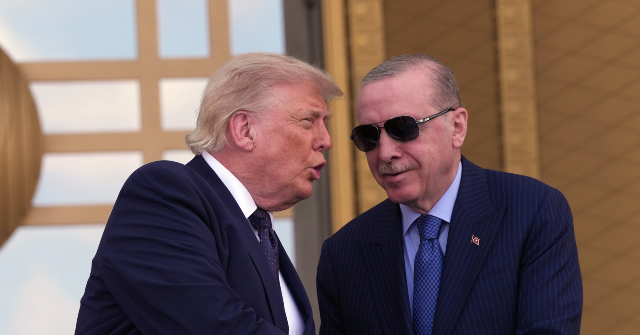 Trump Arrives at Ankara NATO Summit to Friendly Greeting from Turkish President Recep Tayyip Erdogan