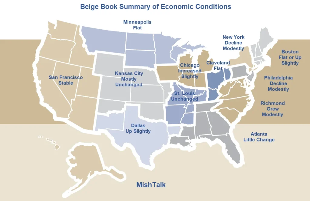 Only Three of 12 Fed Regions Are Growing, Two Slightly