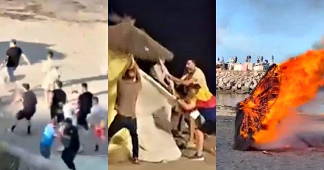 PUSHBACK: Fed-Up Spanish Citizens Charge Beach in Ceuta, Disperse the Invaders and Set Fire to Their Shacks, Clash With the Police (VIDEOS)