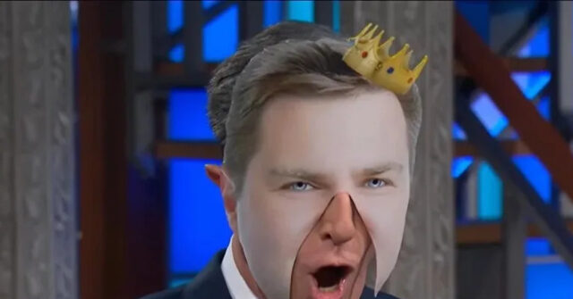 Watch: Stephen Colbert Uses Fake News About JD Vance to Smear VP as ‘Insane Spoiled Baby Emperor’