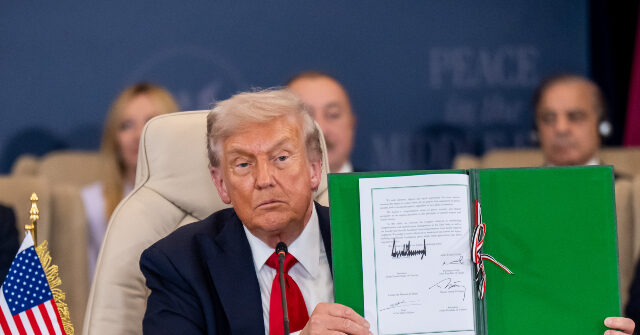 Donald Trump: ‘Prayers of Millions Have Finally Been Answered’ with Signing of Peace Agreement