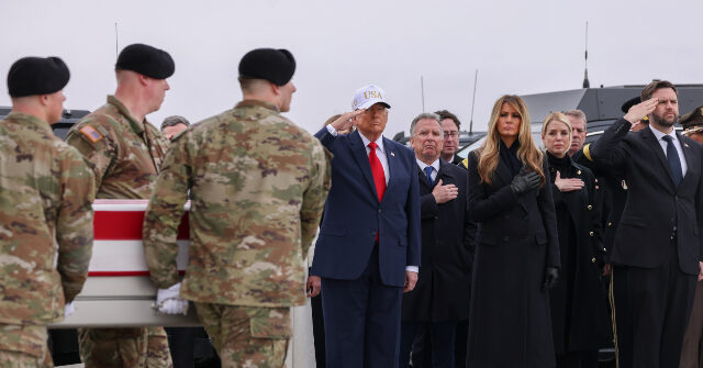 Trump Attends Dignified Transfer of Six Soldiers Killed in Strike