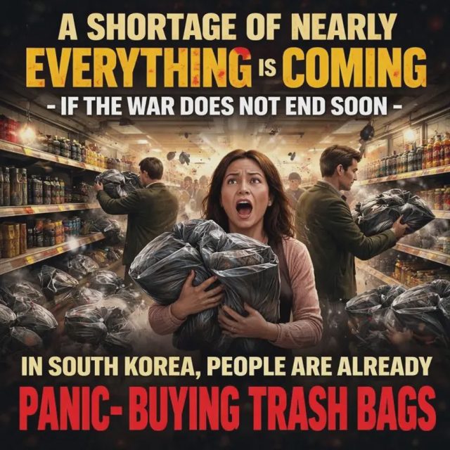 “A Shortage Of Nearly Everything” Is Coming If The War Does Not End Soon – In South Korea, People Are Already Panic-Buying Trash Bags
