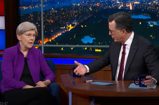 Frequent Stephen Colbert Guest Elizabeth Warren Pushes Conspiracy Theory About Show’s Cancellation