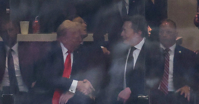 Donald Trump, Elon Musk Catch Up, Shake Hands at Charlie Kirk’s Tribute