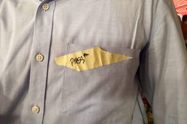 Hong's campaign literally running on masking tape