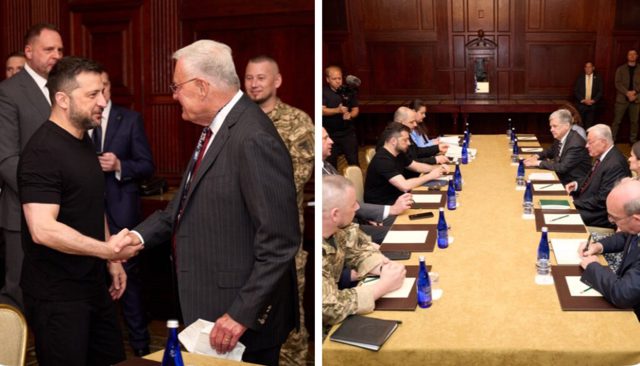 NO SUIT! Zelensky Meets with Gen. Keith Kellogg Near White House in a T-Shirt Ahead of High Stakes Meeting with Trump (VIDEO)