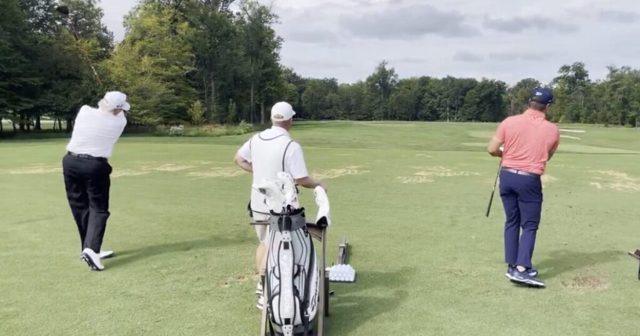 President Trump Practices His Swing with Golf Star Bryson DeChambeau (VIDEO)