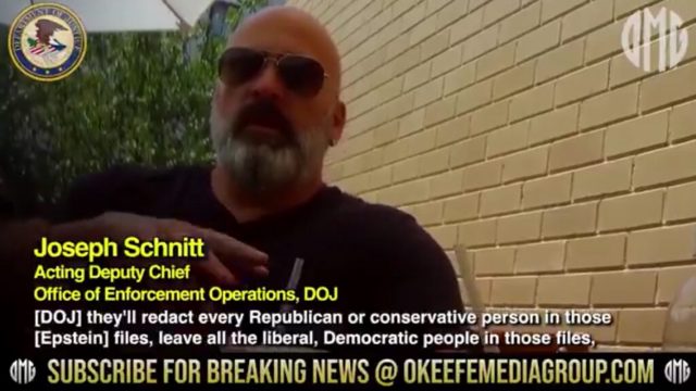 O’Keefe: FBI Official Escorted Out of Building After Release of Undercover Video of DOJ Official Admitting Government will “Redact Every Republican” While Leaving All “Democrat People” on Epstein Client List