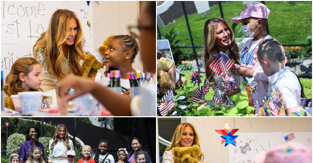 Watch: First Lady Melania Trump Visits Children’s National Hospital, Helps Make Independence Day Decorations