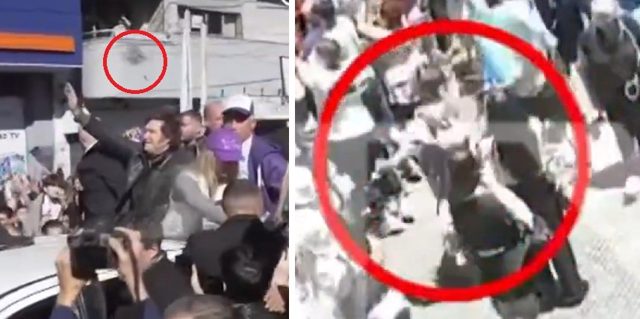 VIDEO – Violent Leftists Attack President Milei During Parade Nearly Hitting Him in the Head with a Bottle – Argentinian President Pelted with Bottles, Rocks, and Rotten Vegetables by Dirty Leftists