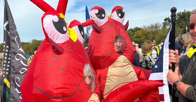 Leftist Protesters Spotted Wearing Frog, Cat, Dinosaur Costumes at ‘No Kings’ Protests