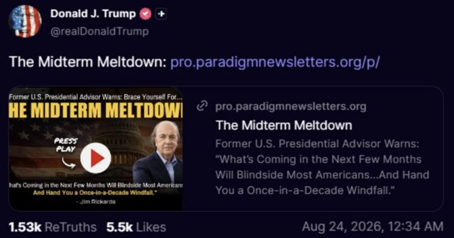 Trump Shares Bombshell 12:34 a.m. Warning