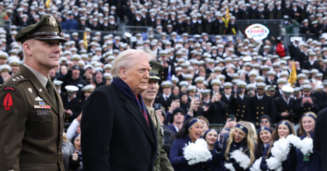 WATCH: Trump Receives Hero’s Welcome at Army-Navy Game, Participates in Coin Toss