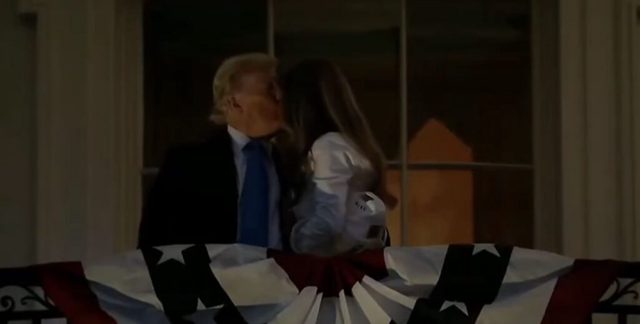 President Trump and First Lady Melania Share Tender Kisses on the White House Balcony on the 4th of July