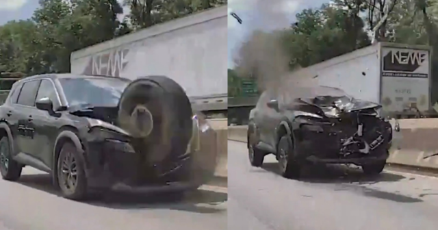 WATCH: Insane Dashcam Video Shows Loose Tire Demolishing Car on Philadelphia Highway
