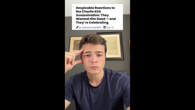 Victor Reacts: Charlie Kirk Was a Good Man. Thousands of Liberals Are Celebrating His Death Because He Had Different Opinions Than They Did (VIDEO)