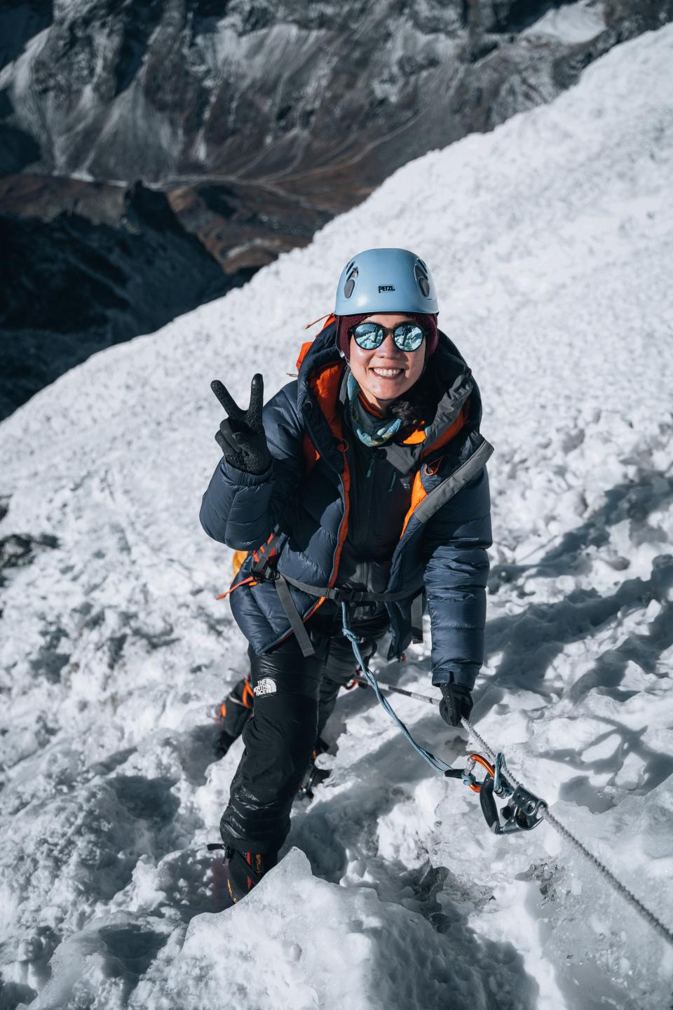 Freshta Ibrahimi during a climb