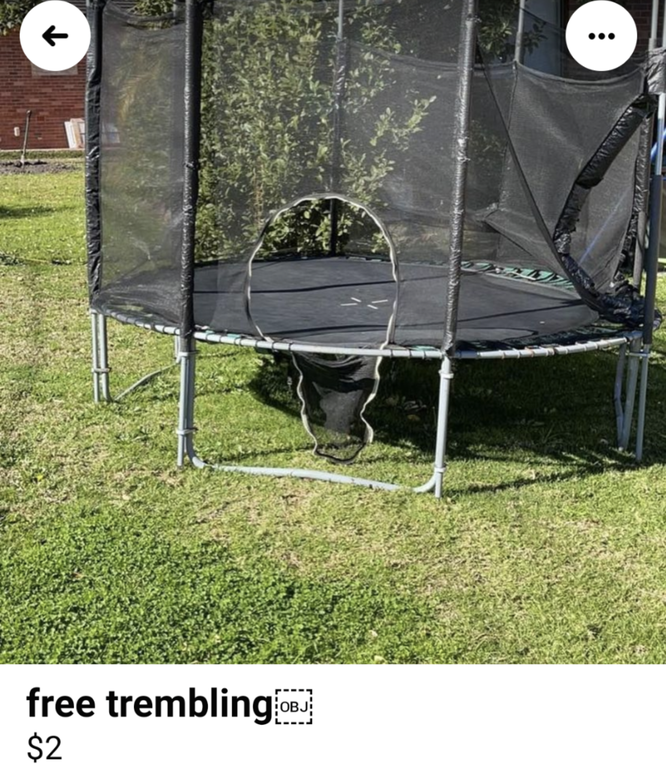 facebook marketplace ad reading free trembling