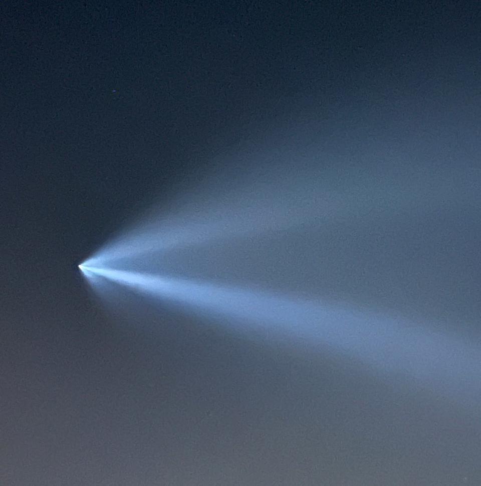 High Desert residents watched as SpaceX launched its Falcon 9 rocket from nearly 200 miles away at Vandenberg Space Force Base.