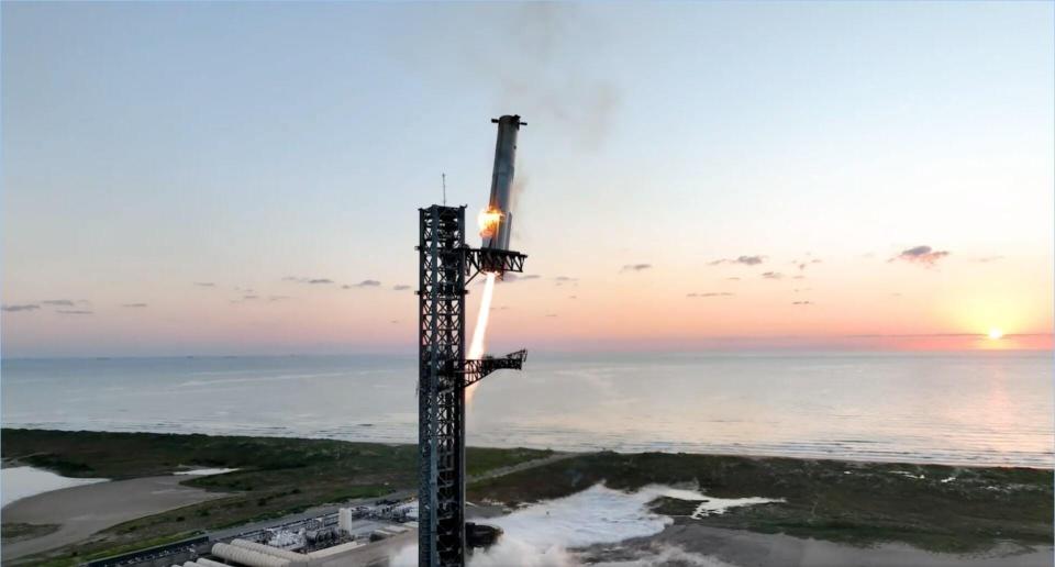 SpaceX successfully demonstrated its ability to catch a Starship rocket in midair