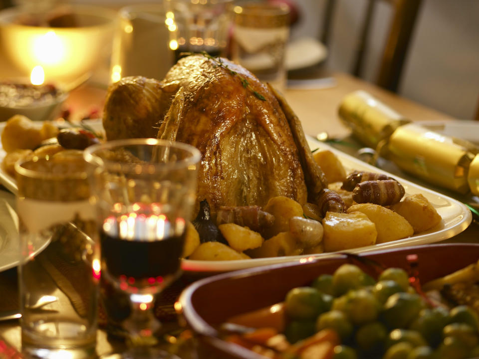 Christmas dinner on the table 