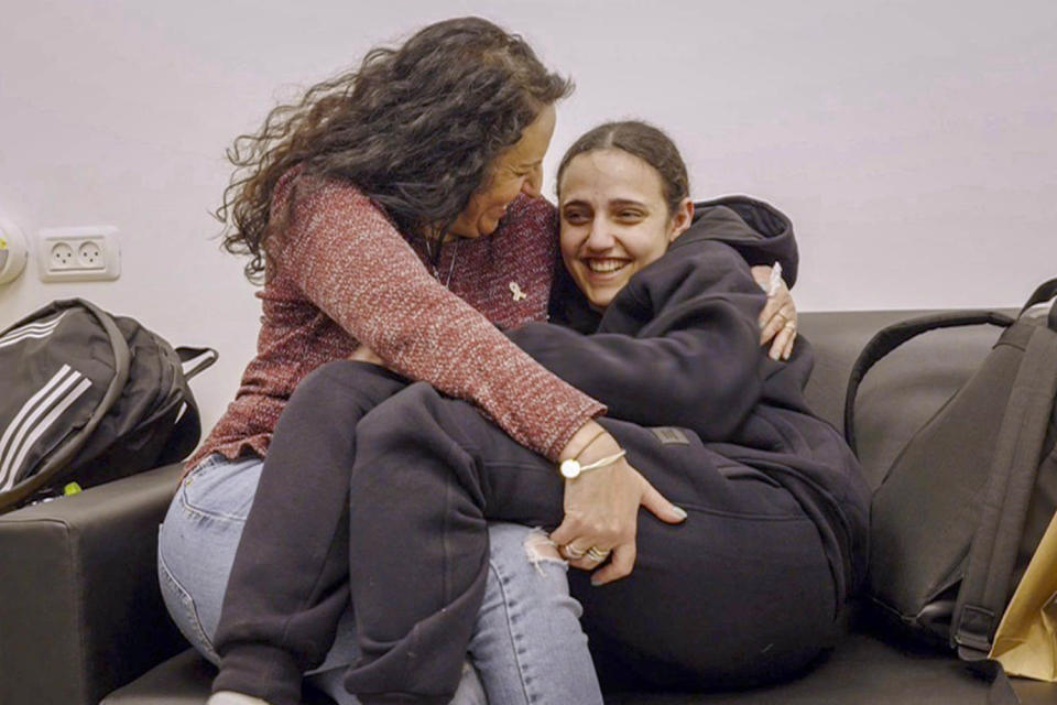 Romi Gonen and mother. (Israeli Army via AP)