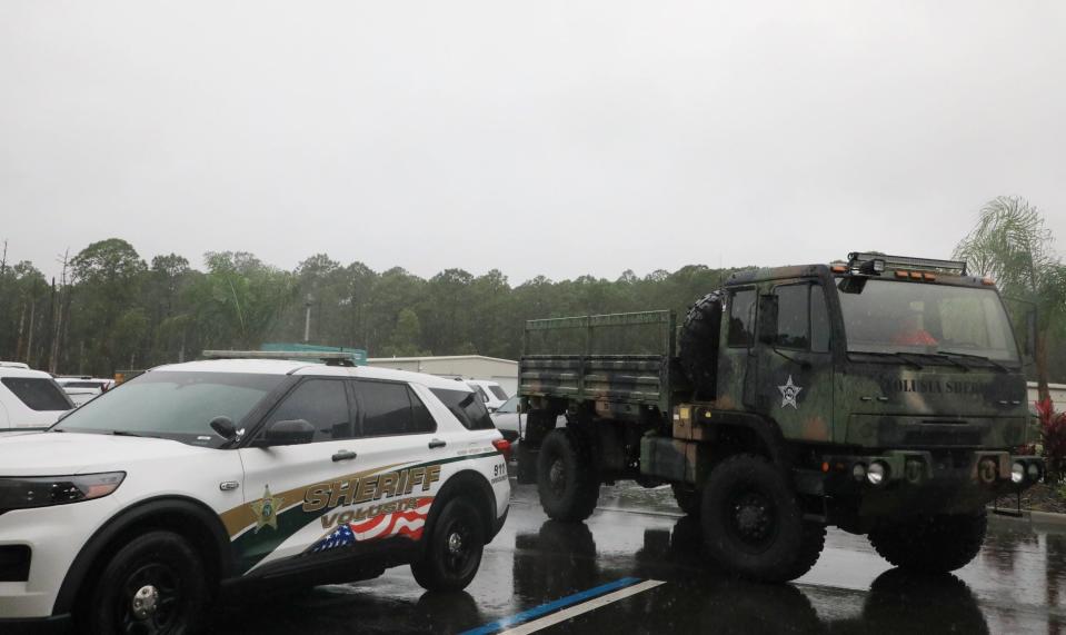 Volusia County Sheriff's briefing with high water rescue teams ahead of anticipated flooding in Volusia County overnight.