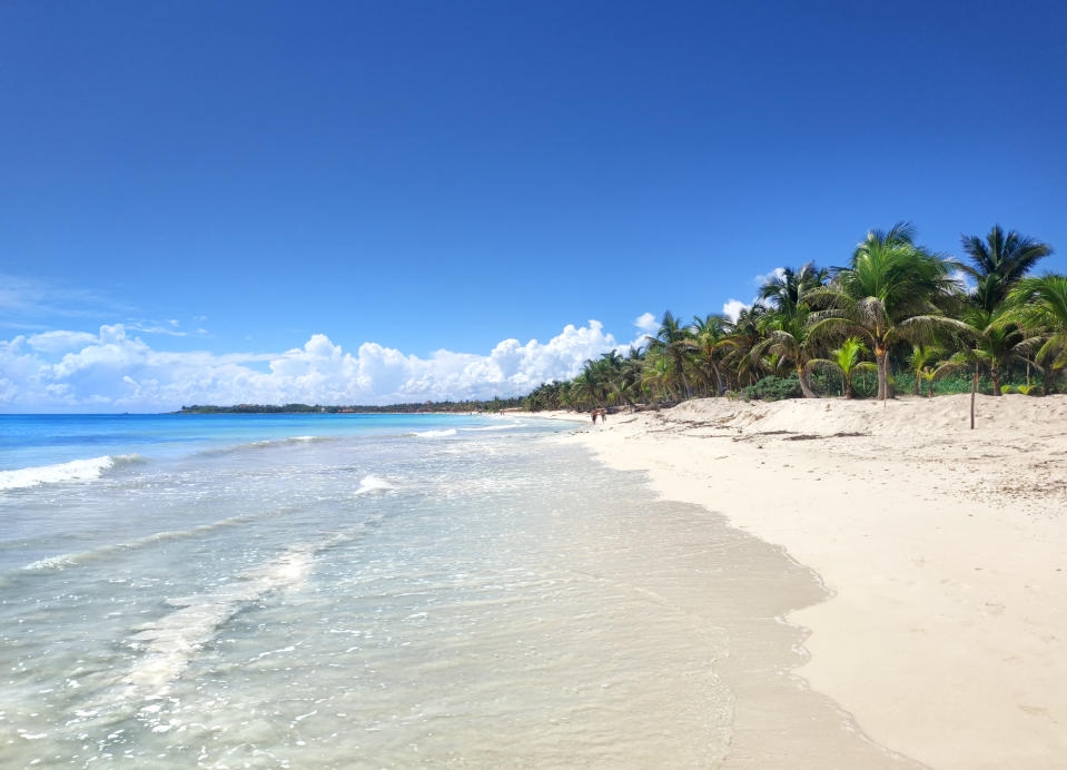 Caribbean beach in Costa Mujeres, Cancun, Quintana Roo, Mexico.