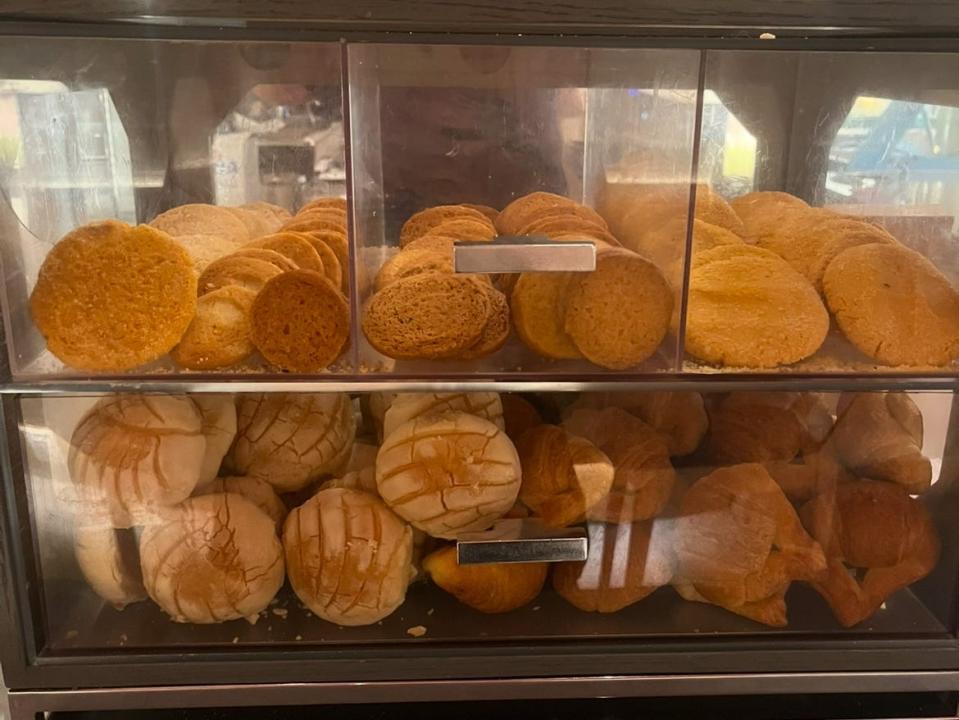 display case of mexican pastries at an all-inclusive resort