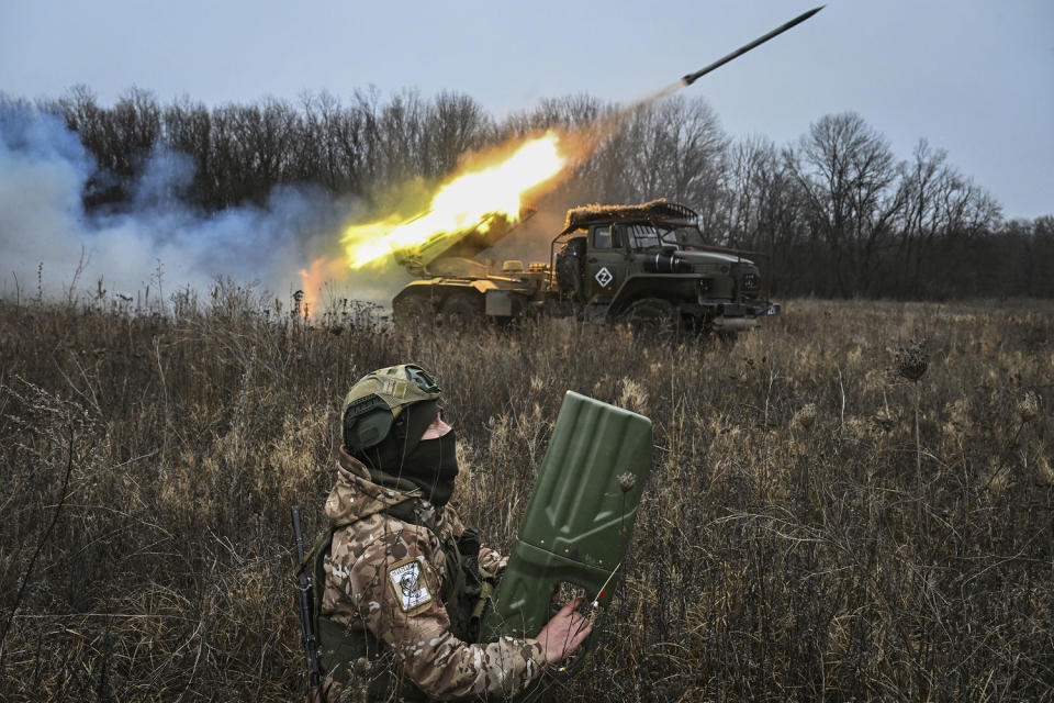 Russia Ukraine Military Operation Artillery Units (Stanislav Krasilnikov / Sputnik via AP)