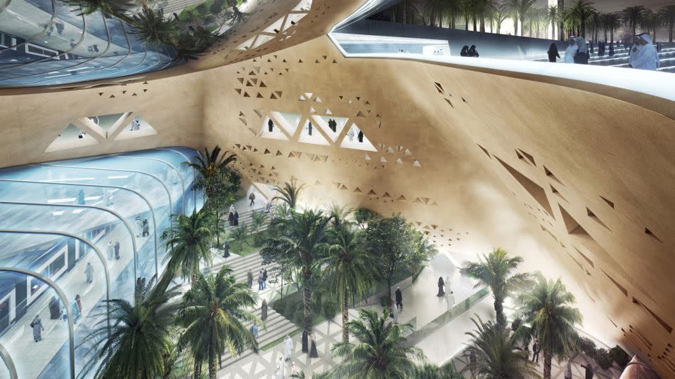 A rendering of the soon-to-open Qasr Al Hokm metro station. - MIR