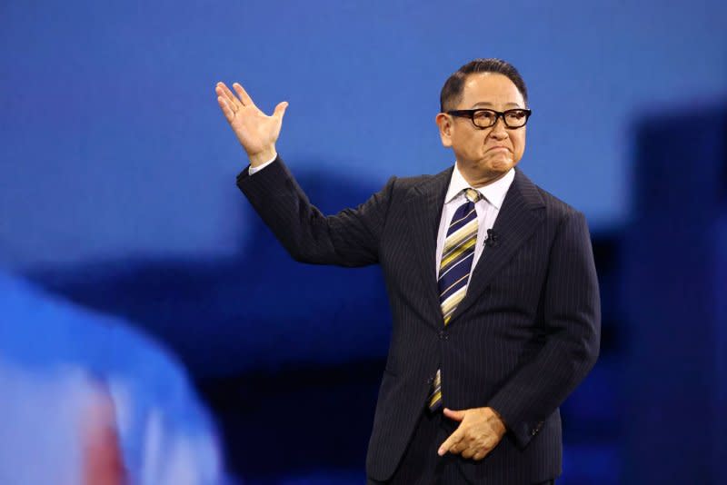 Toyota Motor Corporation Chairman Akio Toyoda told International Consumer Electronic Show attendees on Monday no one automaker should dominate private spaceflight while announcing Toyota's investment in Interstellar Technologies. Photo by James Atoa/UPI