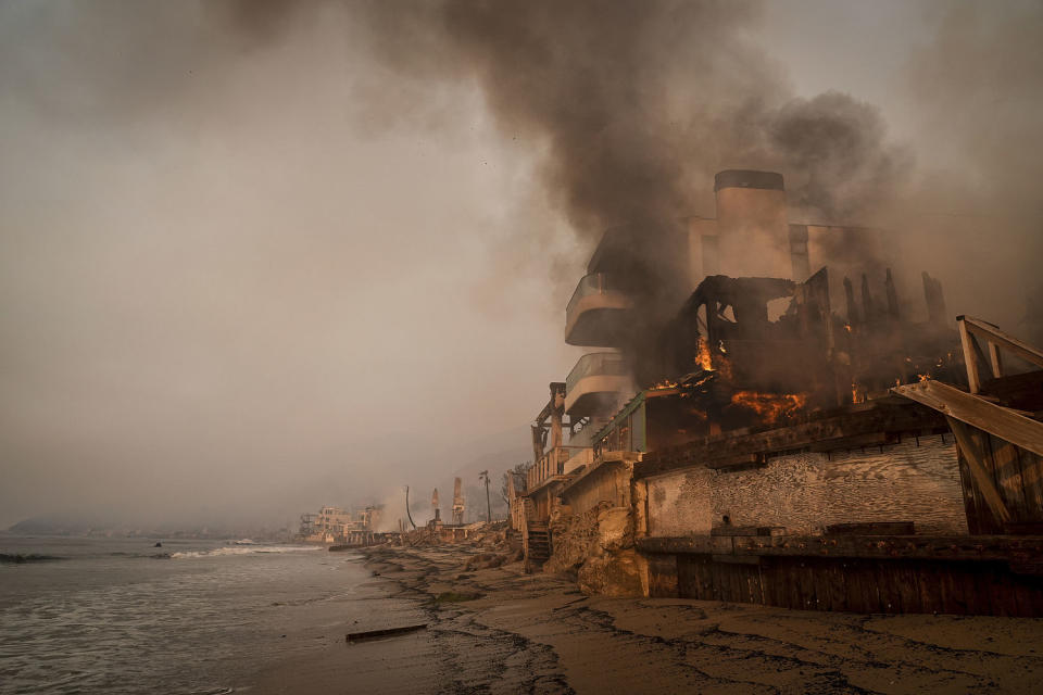 A beach front property is burned by the Palisades Fire  (Jae C. Hong / AP)