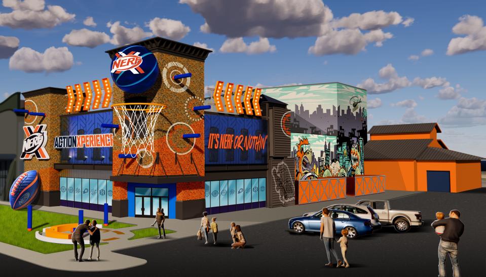 An expansive Nerf Action Xperience is now expected to open in 2025, along with its neighbor, the Crayola Experience. The Nerf project will feature Blaster battle zones, sports challenges, an obstacle course, a food and beverage area and a retail store.