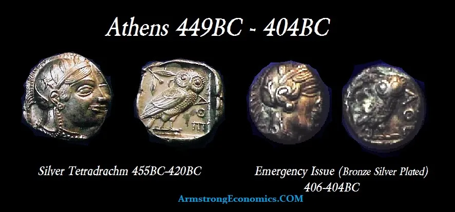 Athens Emergency SIlver Tetradrachms 404BC