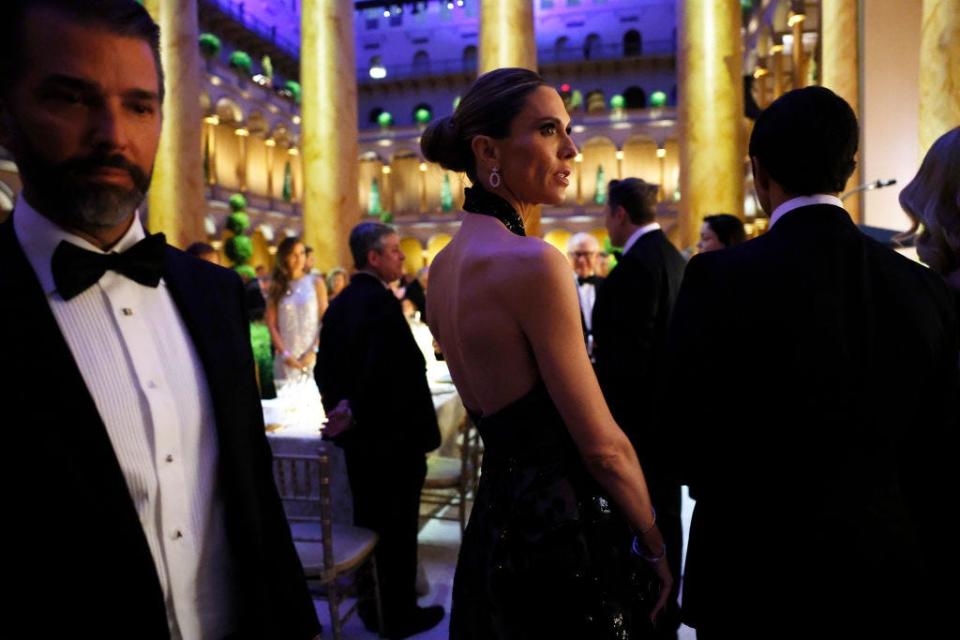 Donald Trump Jr. and Bettina Anderson at a dinner for Donald Trump's inauguration.