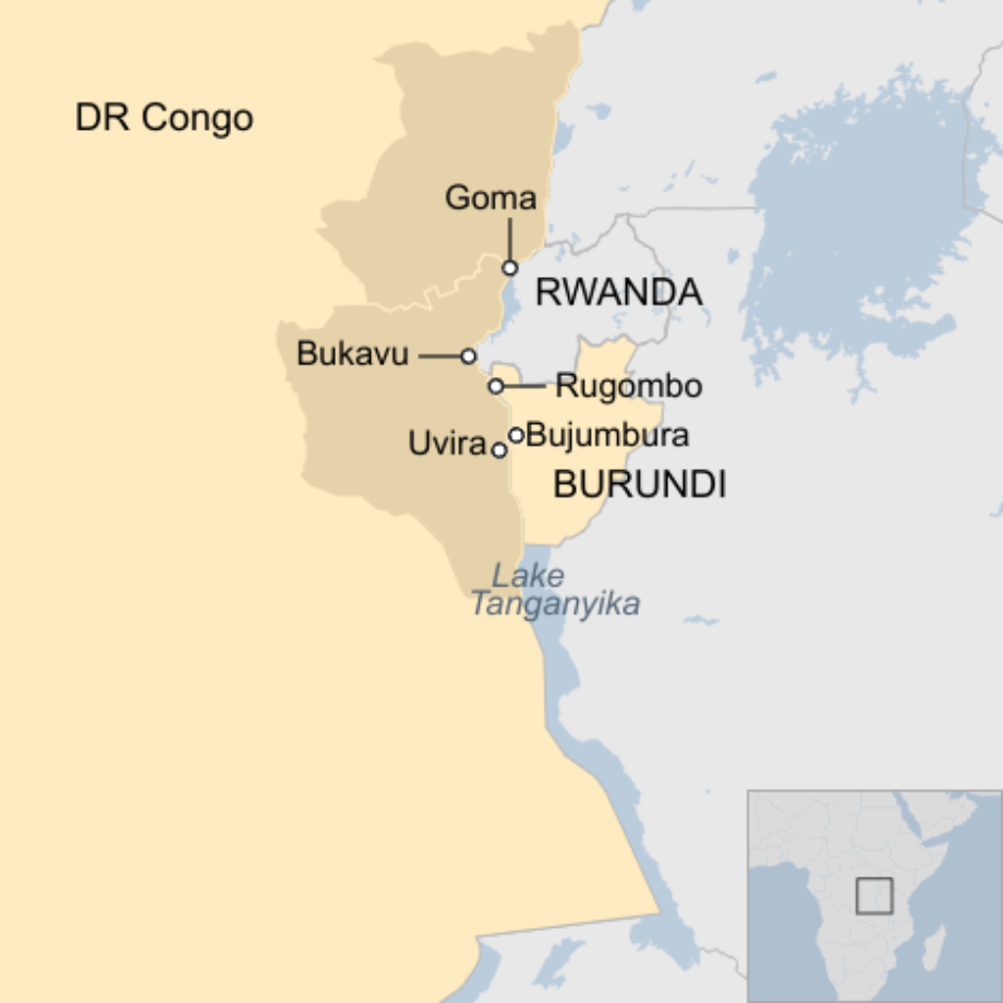 Map: Map of DR Congo and Burundi