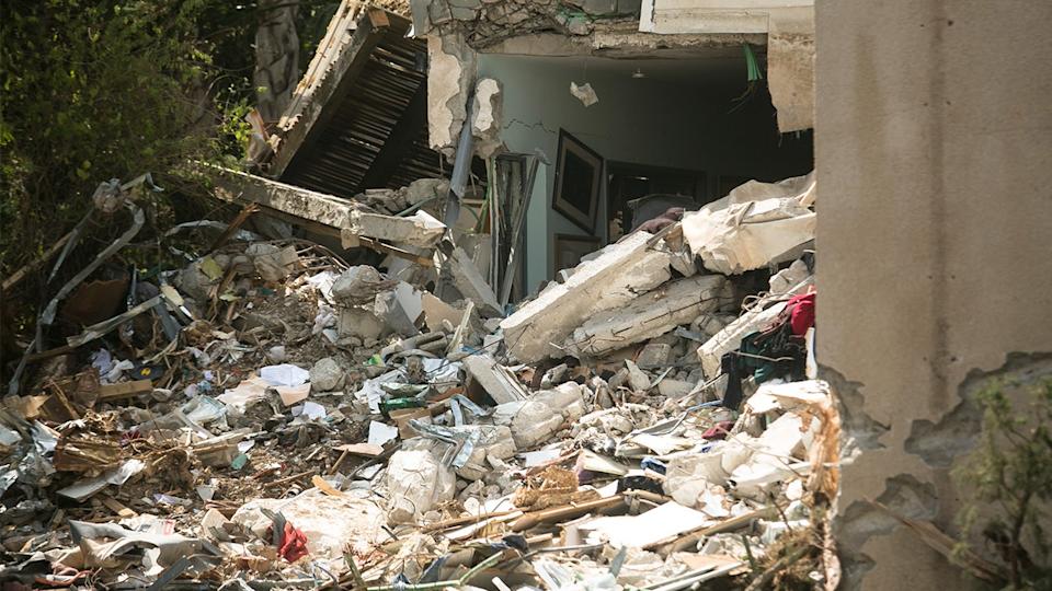 A destroyed house