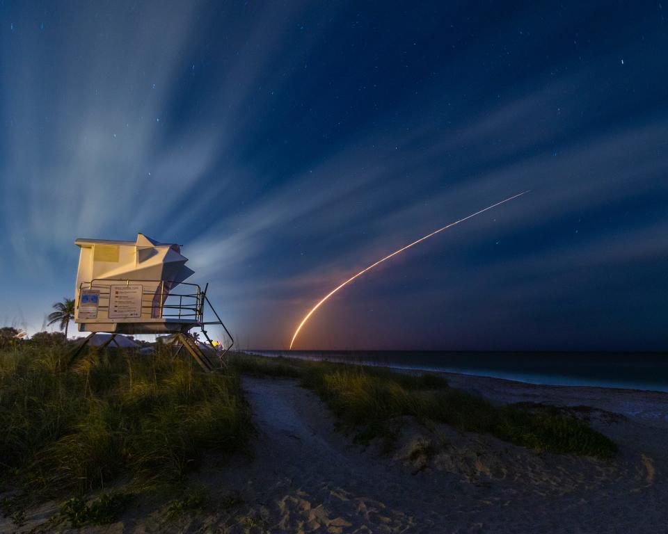 Chris Spain photographed the SpaceX Falcon 9 rocket launch Feb. 2, 2019, from Jensen Beach.