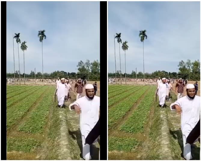 <span>Screenshot comparison of the video used in the false post (left) and the Facebook video from November 2024 (right)</span>