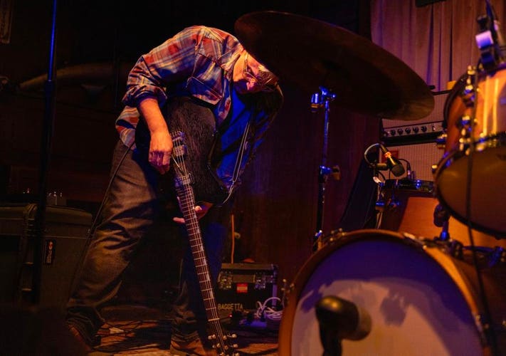 Mike Baggetta of mssv performs on stage at The Hideout. Wednesday, April 16, 2025 in Chicago, IL (Photo by Barry Brecheisen)