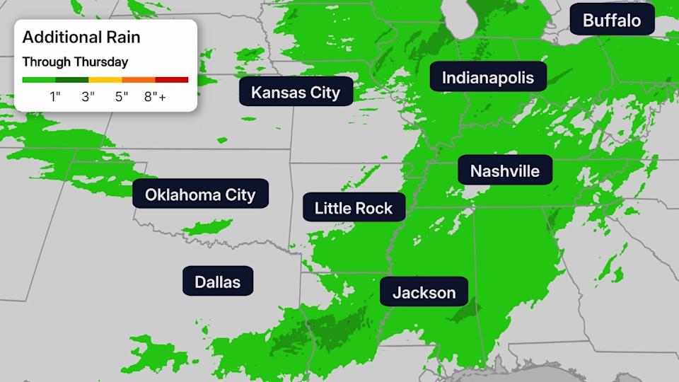 Additional Rainfall Forecast Through Thursday